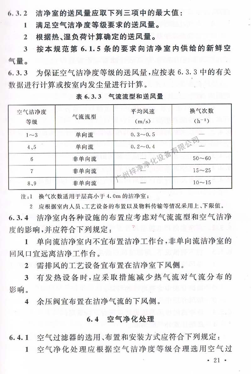 潔凈廠房設計規范GB 50073-2013 中潔凈室氣流流型和送風量規定。 潔凈廠房設計規范GB 50073-2013 中潔凈室氣流流型和送風量規定。
